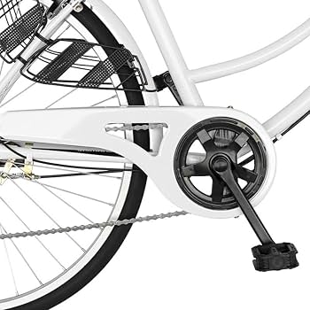 Amazon | ママチャリ ホワイト 26インチ 6段ギア サントラスト