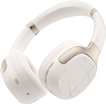 Hybrid Active Noise Cancelling Headphones, Wireless Over Ear Bluetooth, 50H Long ANC Playtime, Rotatable and Foldable, HiFi Audio Deep Bass, Customized EQ via APP, Transparency Mode Off White-1