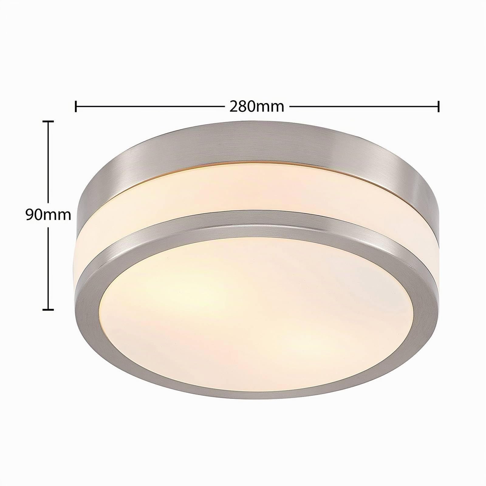 Lindby Glas Deckenlampe Badezimmerlampe Ø 28 cm, Schutzart IP44 Badlampe 2x E27 max. 15W ohne Leuchtmittel Deckenleuchte Bad Küche Flur Badleuchte