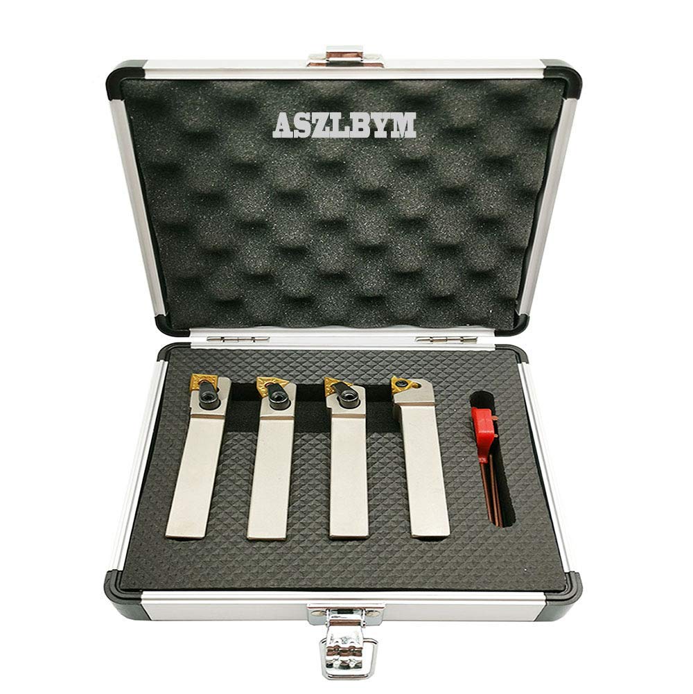 Porte-outil de tournage indexable pour tour CNC 5/8'' avec plaquage nickel, CNC pour tour en métal robuste avec inserts de tournage en carbure revêtu d'étain WNMG431 CNMG431 TNMG331 16ER AG60