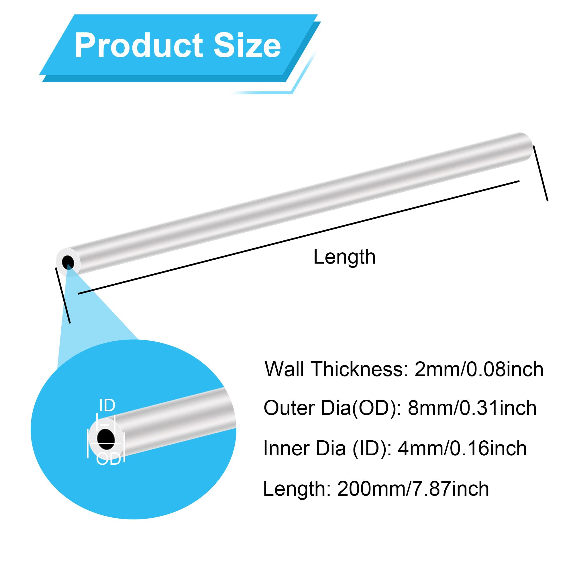 Tubes Aluminium 6063 22x18mm - Lot De 3 | 200mm Long, Sans Soudure | Bricolage, Meuble, Décoration