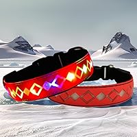 Vista 17 de Collar LED para perro, 15 modos de luz, USB-C recargable, silicona ajustable, varios colores (negro, S (7.87-11.8 pulgadas)