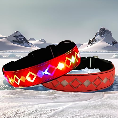 Miniatura 44 de Collar LED para perro, 15 modos de luz, USB-C recargable, silicona ajustable, varios colores (negro, M (11.8-15.7 pulgadas)