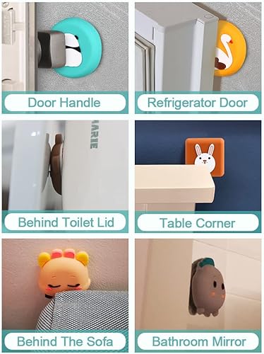 Miniatura 4 de Parachoques de puerta azules para paredes tope de puerta de pared de silicona para pared armarios pomos de puerta refrigerador ducha silenciador de