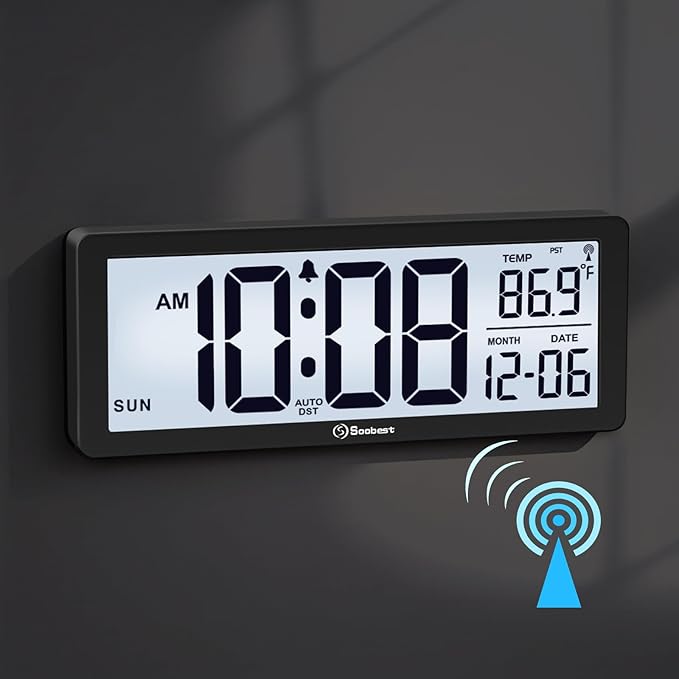 Reloj de Pared Digital Atómico Soobest 8.5" con Temperatura y Fecha miniatura 8