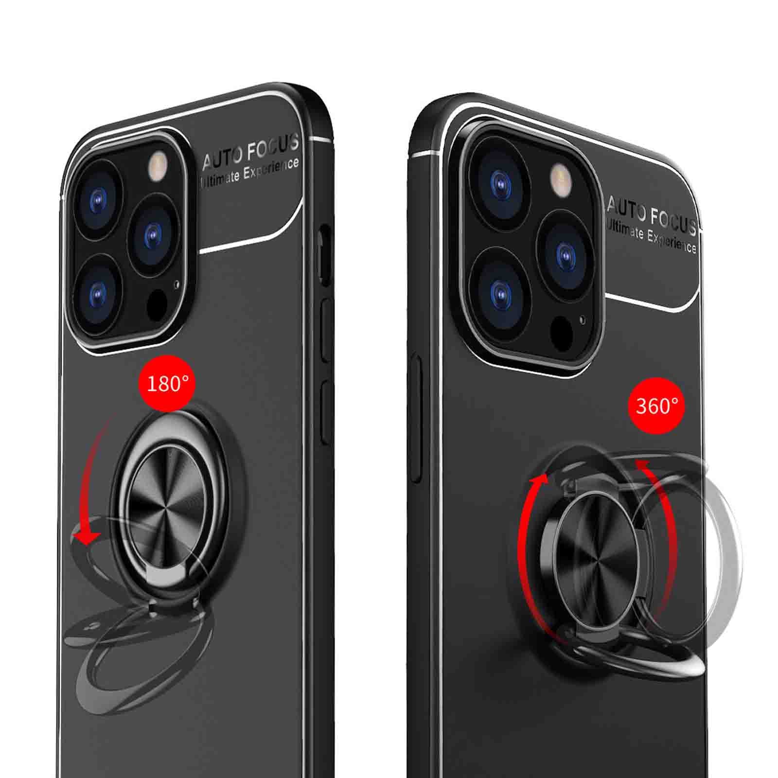 Asuwish Compatible with iPhone 13 Pro 6.1 inch Phone Case and Tempered Glass Screen Protector With Ring Stand Magnetic Kickstand Silicone iPhone13Pro 5G i i-Phone i13 iPhone13 13Pro Women Men Black - Image 4
