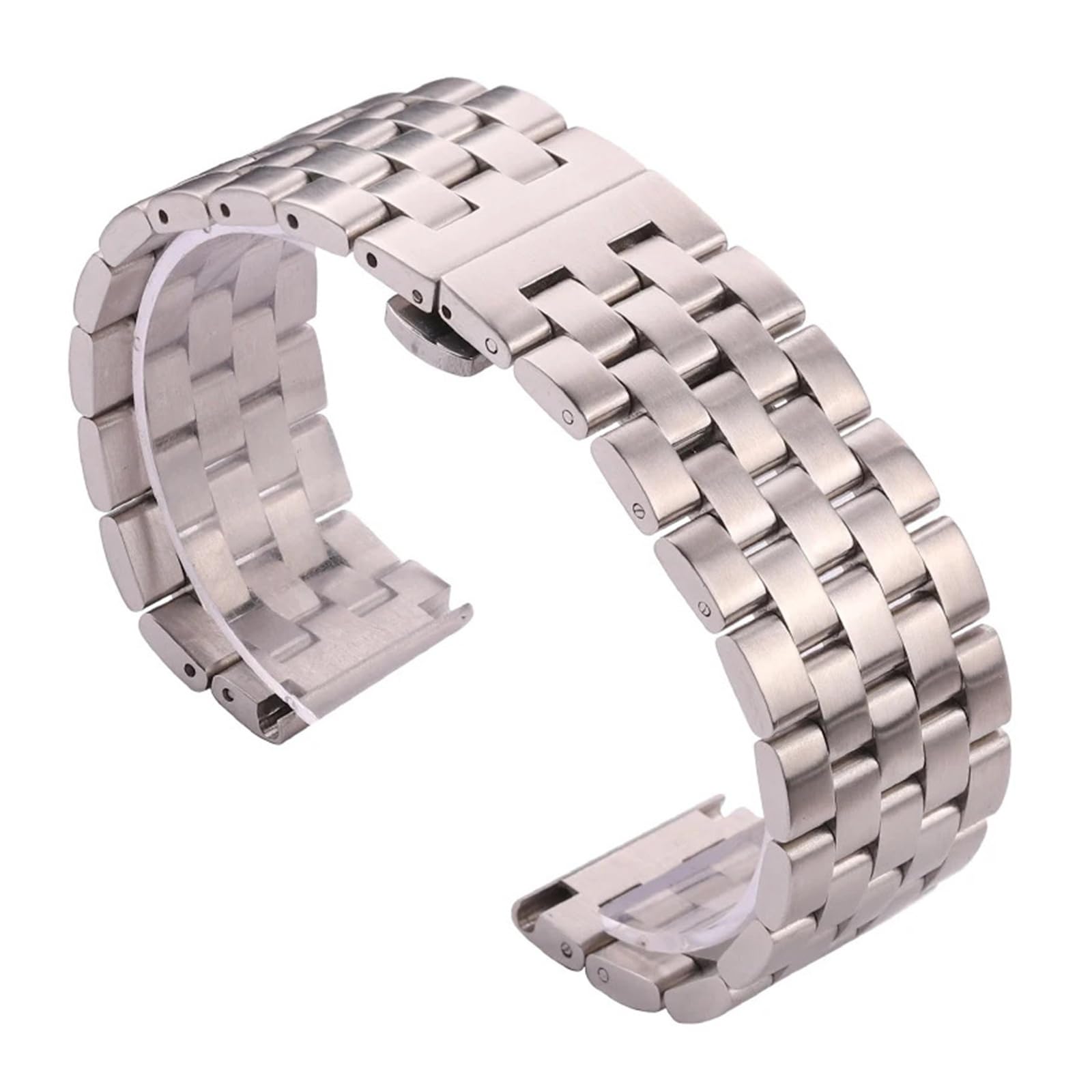 yingyingjia Bransoleta Ze Stali Nierdzewnej Do Zegarka 20 Mm 22 Mm 24 Mm 26 Mm Pasek Ze Szczotkowanego Metalu W Kolorze Srebrnym Z Zapięciem Zatrzaskowym Dla Mężczyzn I Kobiet