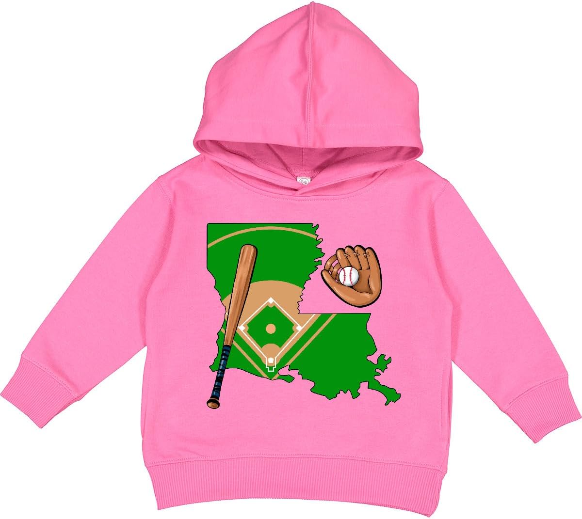 inktastic Louisiana Baseball Diamond with Bat and Glove Toddler Hoodie
