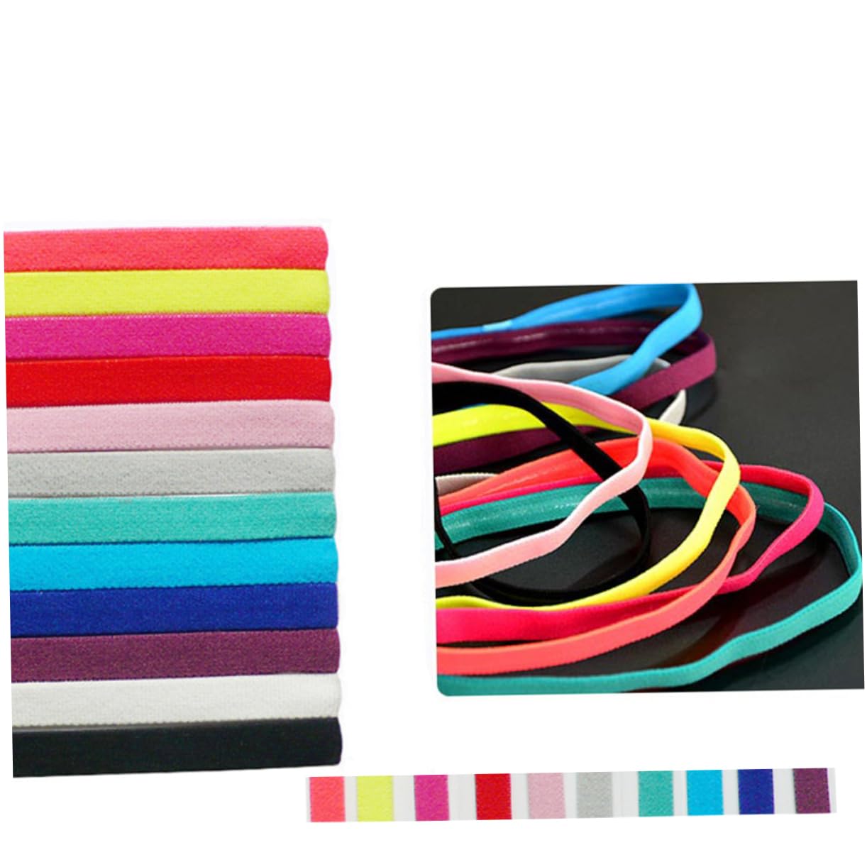 30 Piezas Diadema De Fitness Diadema Elástica De Yoga De Fútbol Antideslizante Pulsera Mordedor Turbante Lazos Elásticos para El Cabello Deportiva
