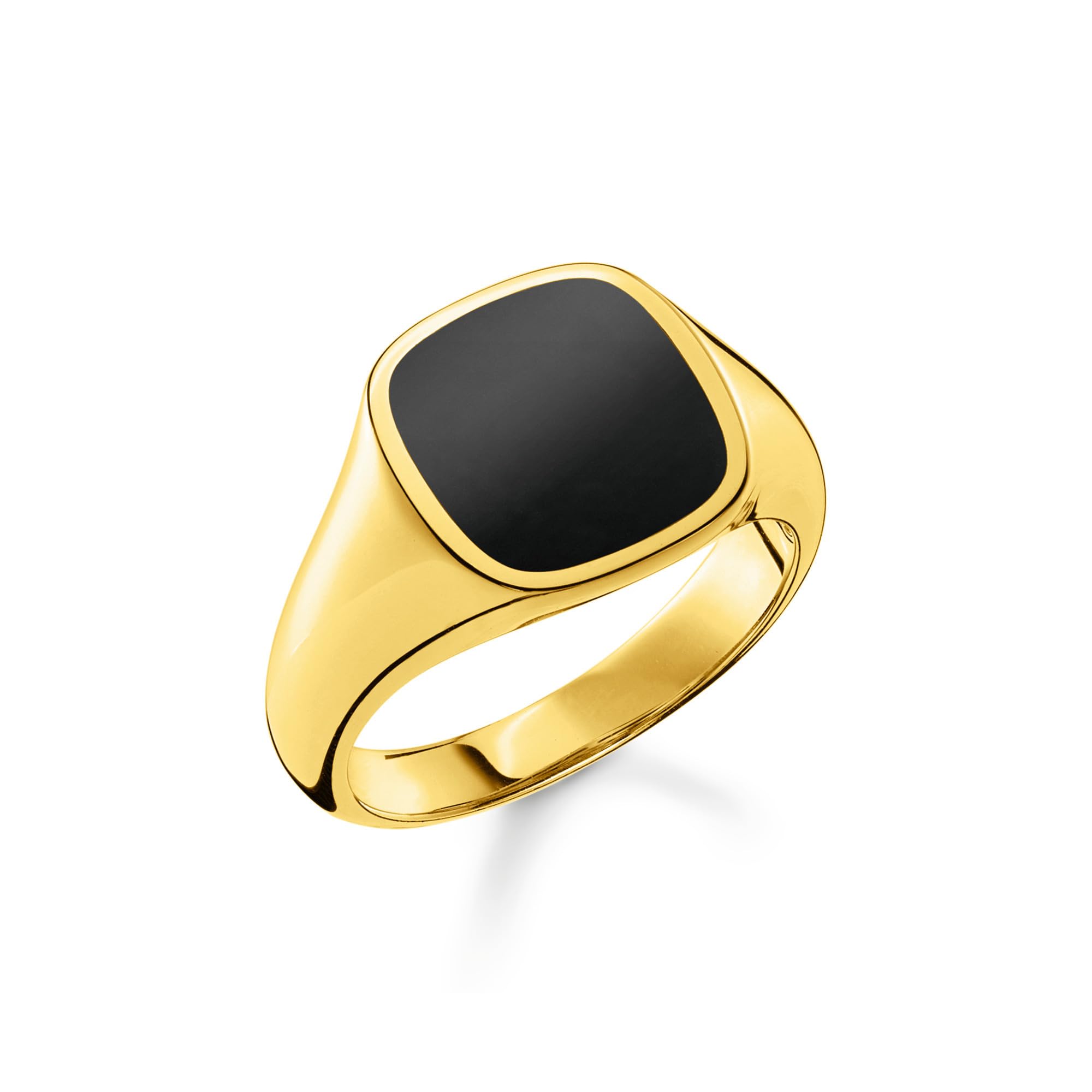 THOMAS SABO Ring klassisch schwarz-gold 925 Sterlingsilber, 750 Gelbgold Vergoldung