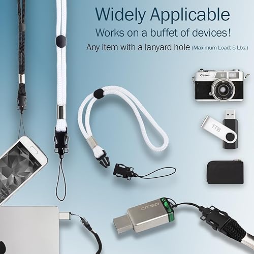 Miniatura 3 de Digital Nc Paquete de 2 correas de muñeca (estilo de lenca) ajustables con liberación rápida compatible con Nikon P900, Negro & blanco