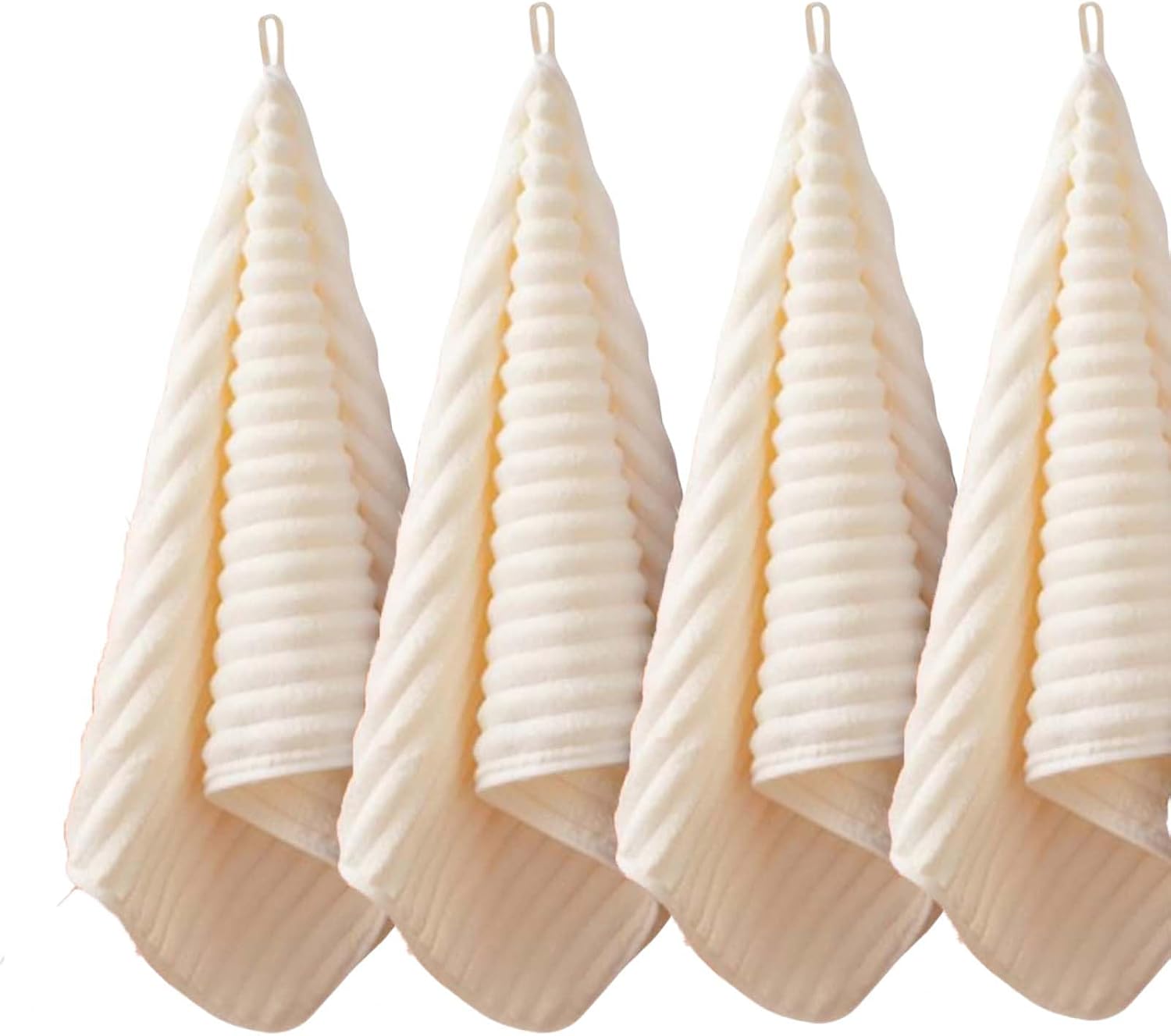 LMMINBZ 4PCS Beige Microfiber Hand Towels for Bathroom Christmas Decorations Quick Dry Small Towel Set Bathroom Kitchen 14 x29.6inch