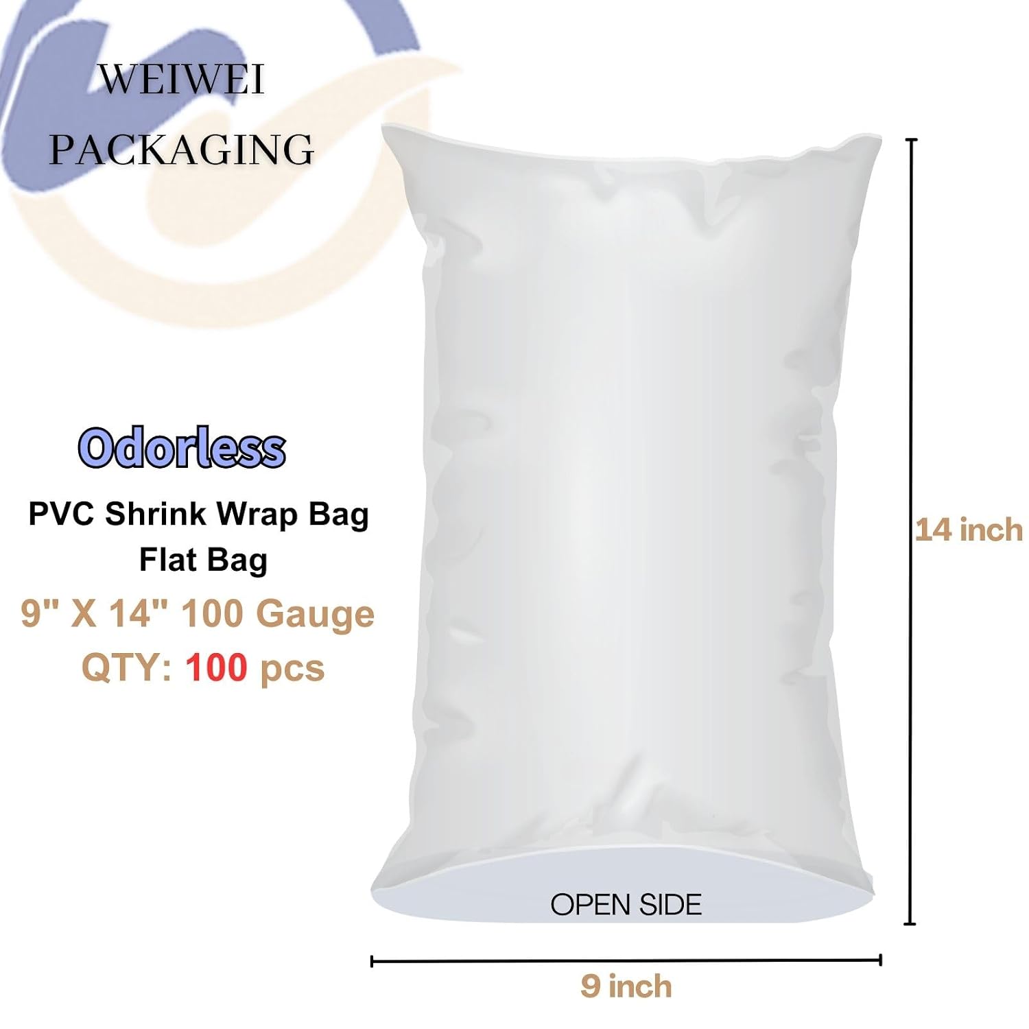 Weiwei - 9 X 14 inch 100PCS Odorless PVC Heat Shrink Wrap Bags