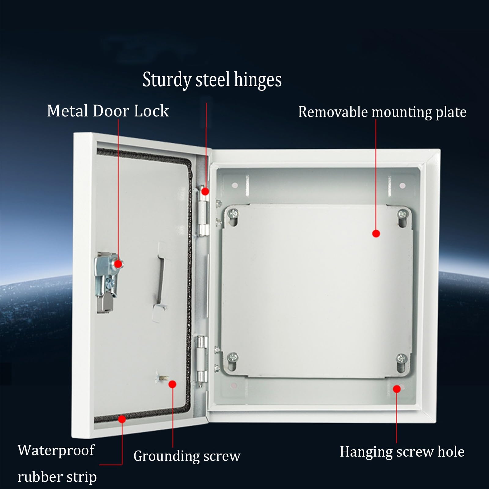 Cajas de pared para instalaciones electrónicas, El metal de acero de la caja de conexiones bloquea la valla exterior interior multisize(40x60x20cm)