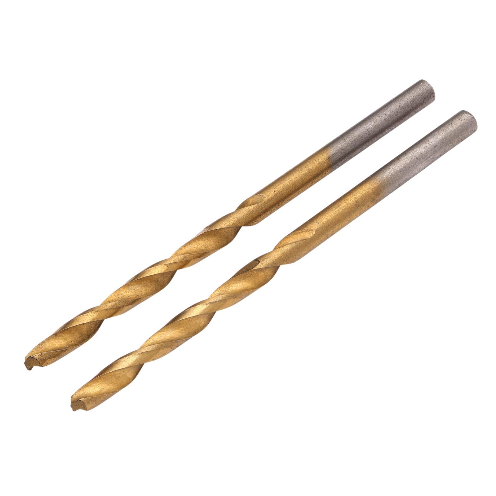 Draper 2pcs HSS Titanium Nitride Coated Drill Bit, 4.0mm x 75mm- 08865 - For Steel, Non-Ferrous Metals, Wood and Hard Plastic