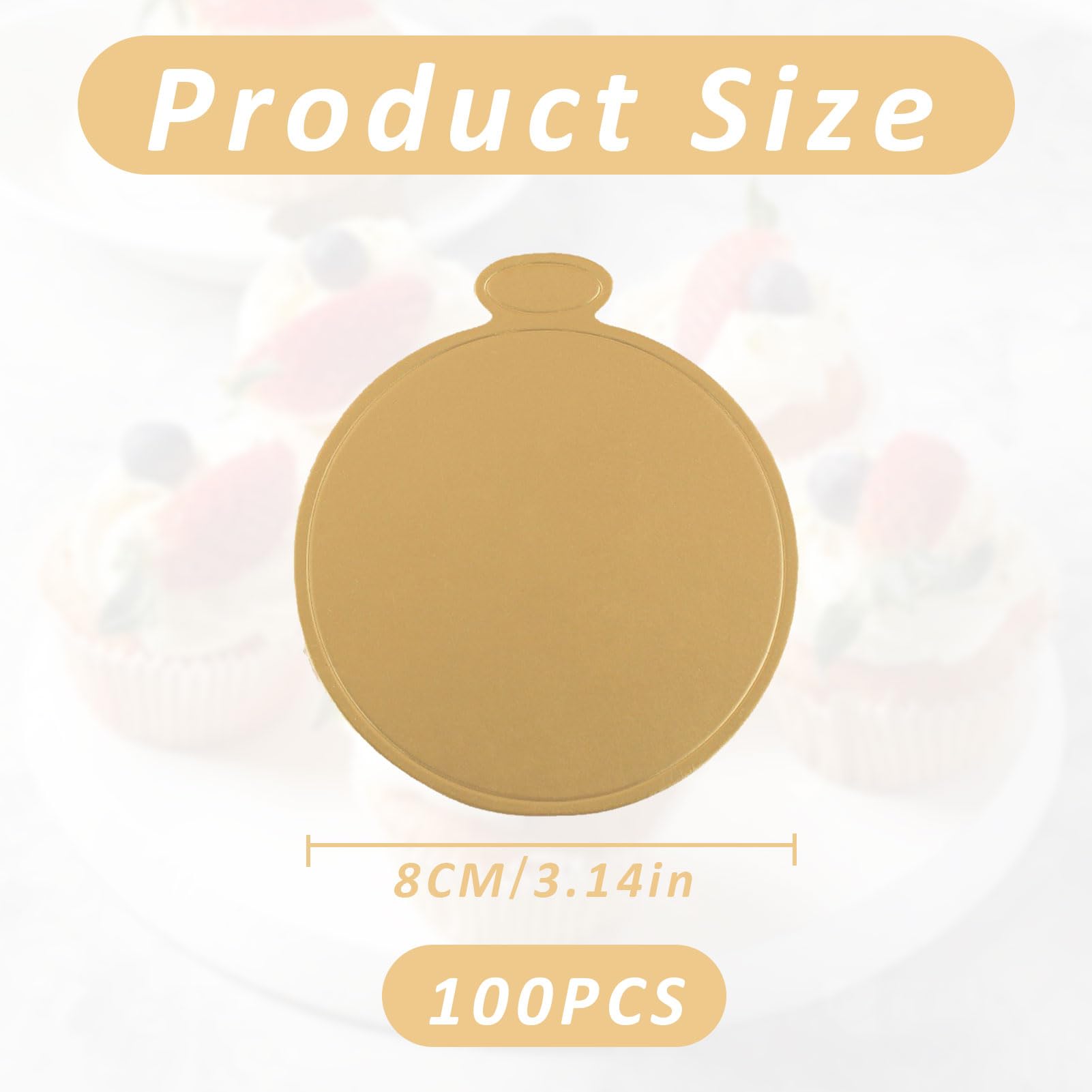 150 Pièces Supports En Carton Pour Gâteaux – Formes Rondes, Carrées, Triangles – Doré – Pour Pâtisserie, Mariage, Anniversaire - 5