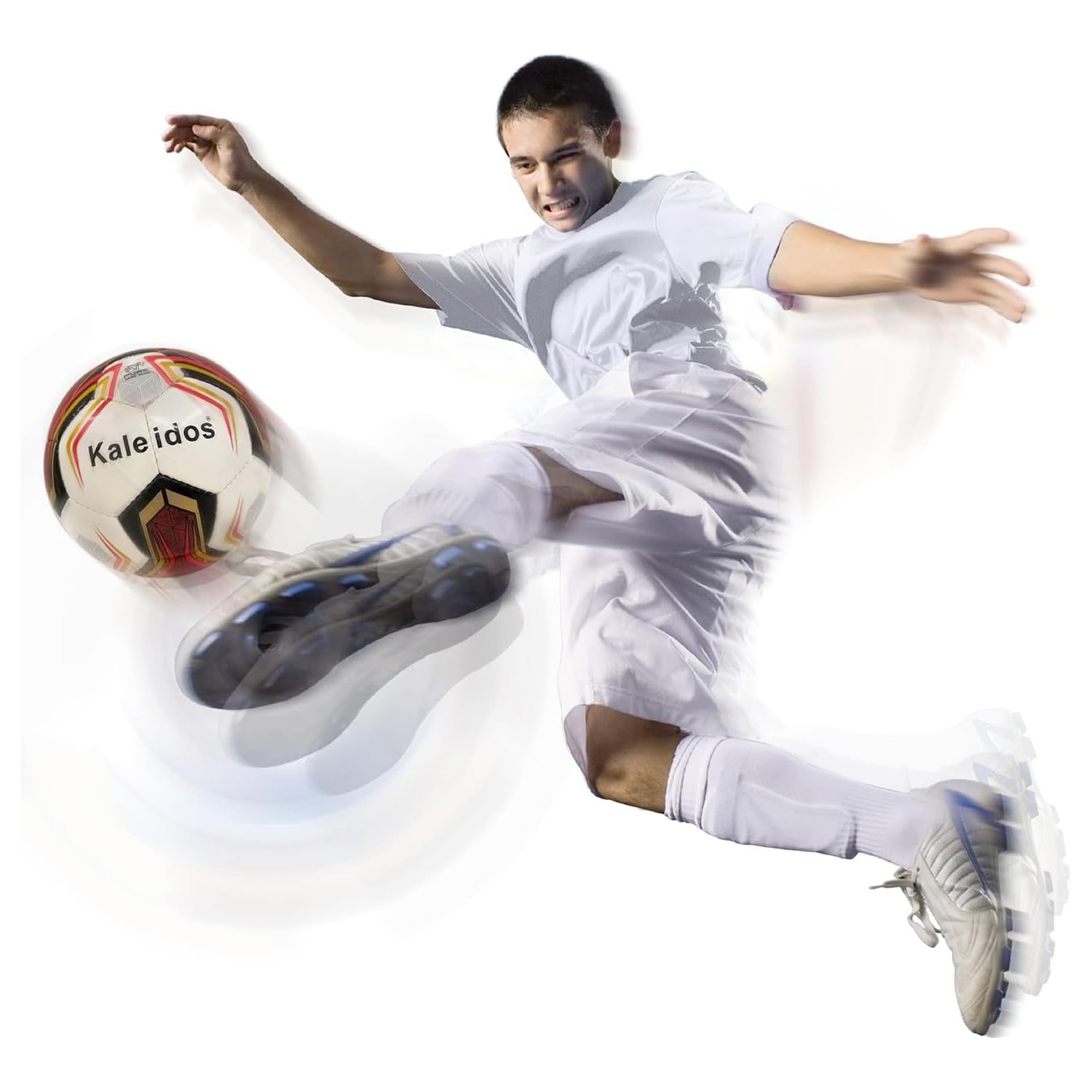 Mondo Sport - Pallone da futsal METEOR R.C. KALEIDOS - misura 4 professional - 440 g - bianco grigio oro - 13605