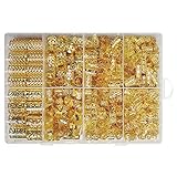 682 Pcs Hair Braid Cuffs Dreadlocks Beads Jewelry Set Filigree Tube Decoration DIY Value Pack with Storage Box Organizer Container (Gold)