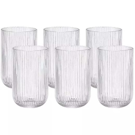 Jogo de 6 copos Cameratta em cristal ecológico 425ml A12,8cm