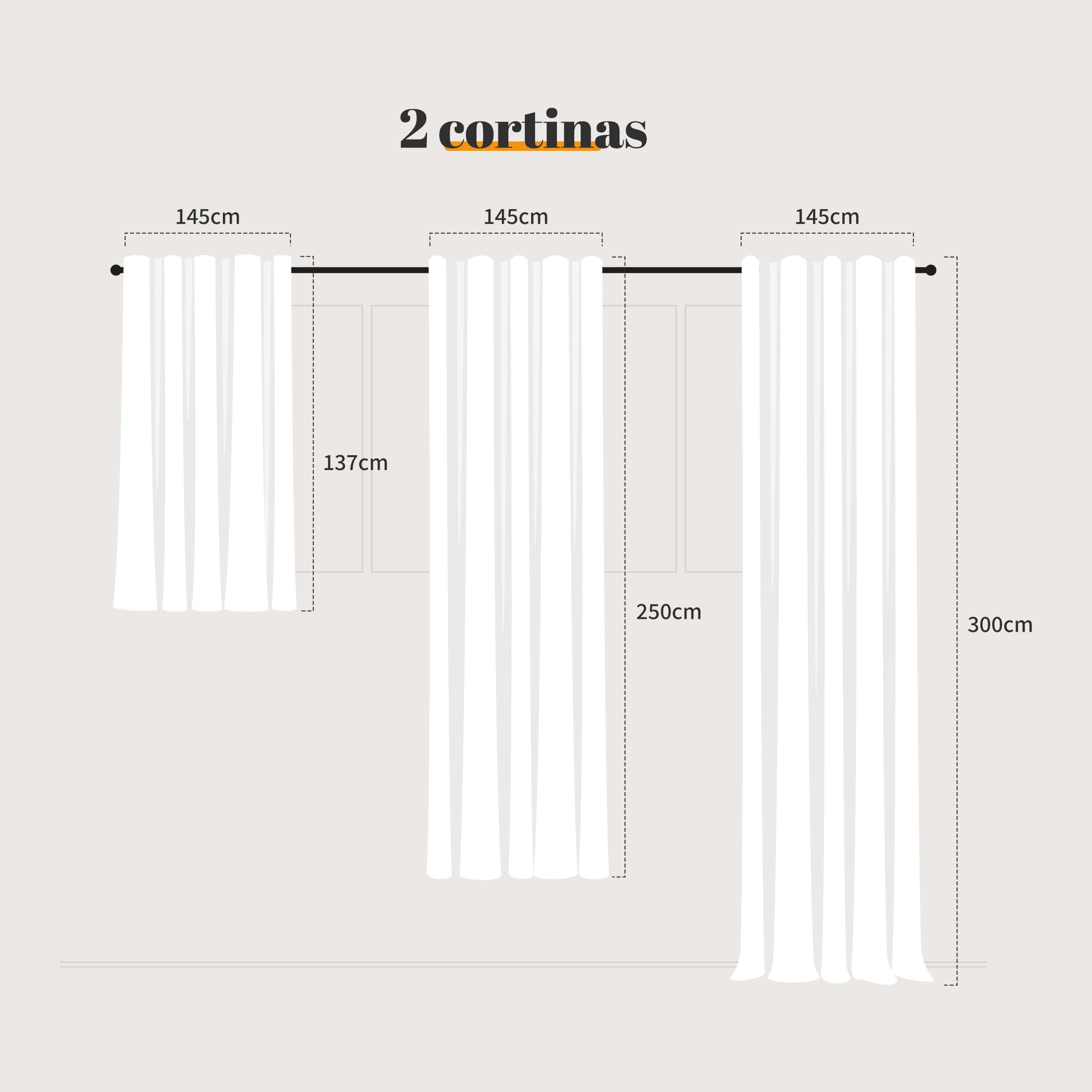 Sonive Cortinas Blackout 100%, Juego de 2 con Ojales, H300 x L145 cm, Cortinas con Aspecto de Lino Térmicas para Dormitorio, Salón Gris