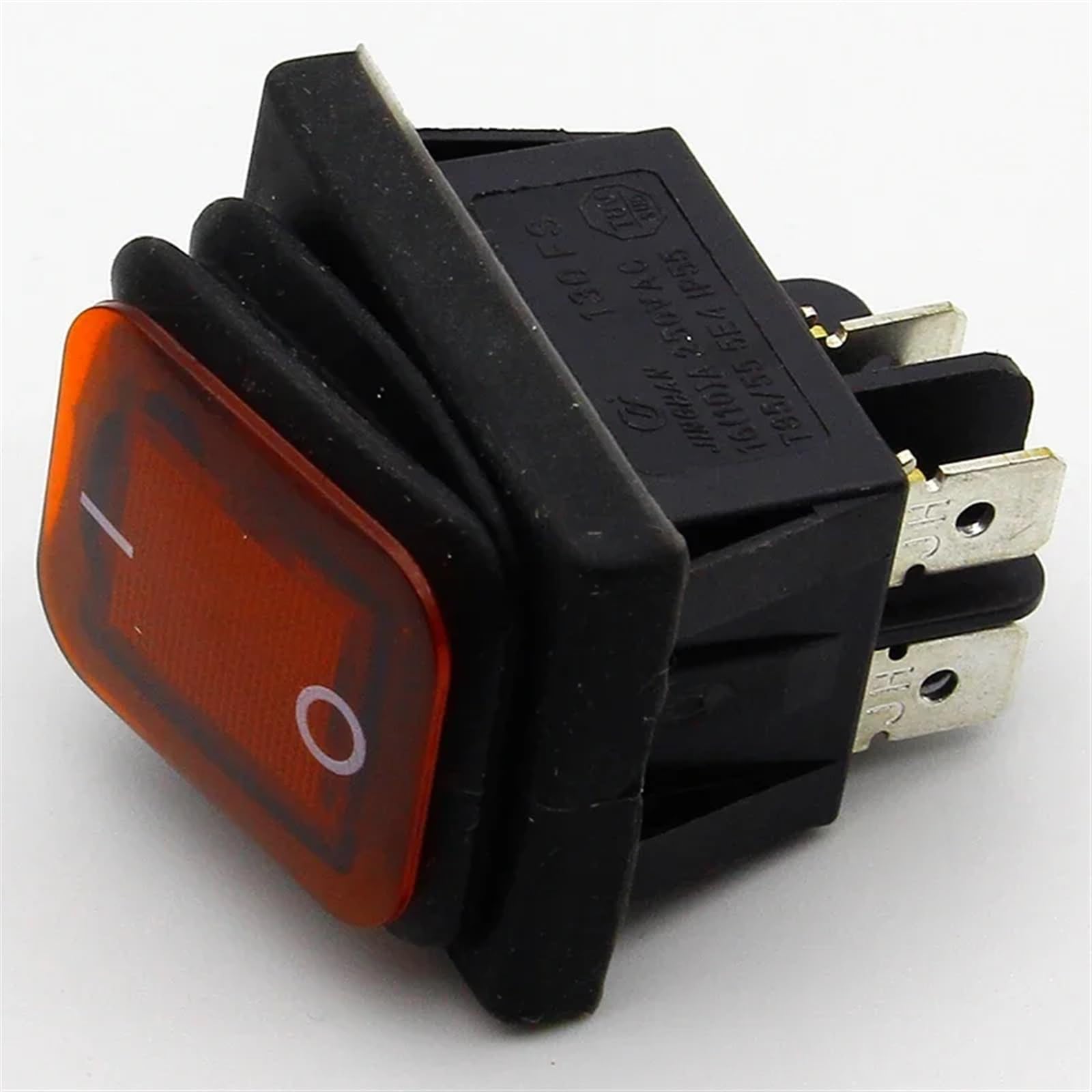 Czerwony przełącznik dźwigienkowy IP55 4-pinowy 2 pozycje AC 250 V/16 A LED podświetlany 1 szt