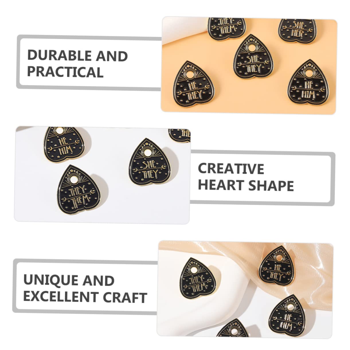 Broches de Solapa con Forma de corazón, de Metal, para Mujer.