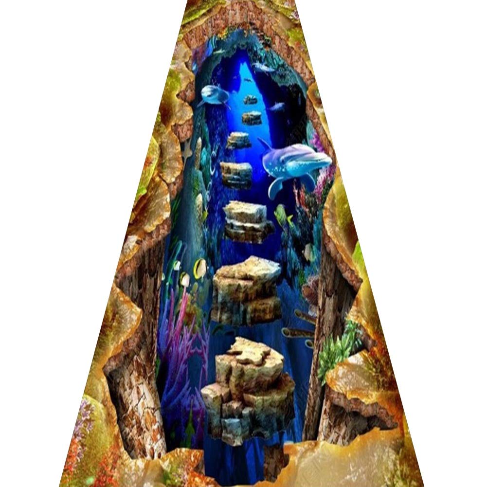 Tapis de passage d'allée dauphin 3D sur mesure facile à nettoyer