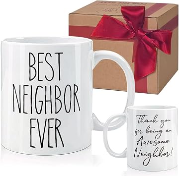Best Neighbor Ever Farewell Coffee Mug - 11Oz Mug Gift for Birthday and Christmas