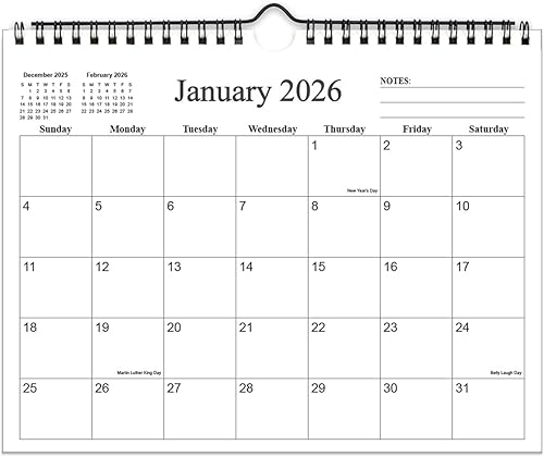 Miniatura 12 de Calendario 2026 - Calendario de pared de 12 meses desde enero de 2026 hasta diciembre de 2026, calendario de pared colgante y planificador 2026 con