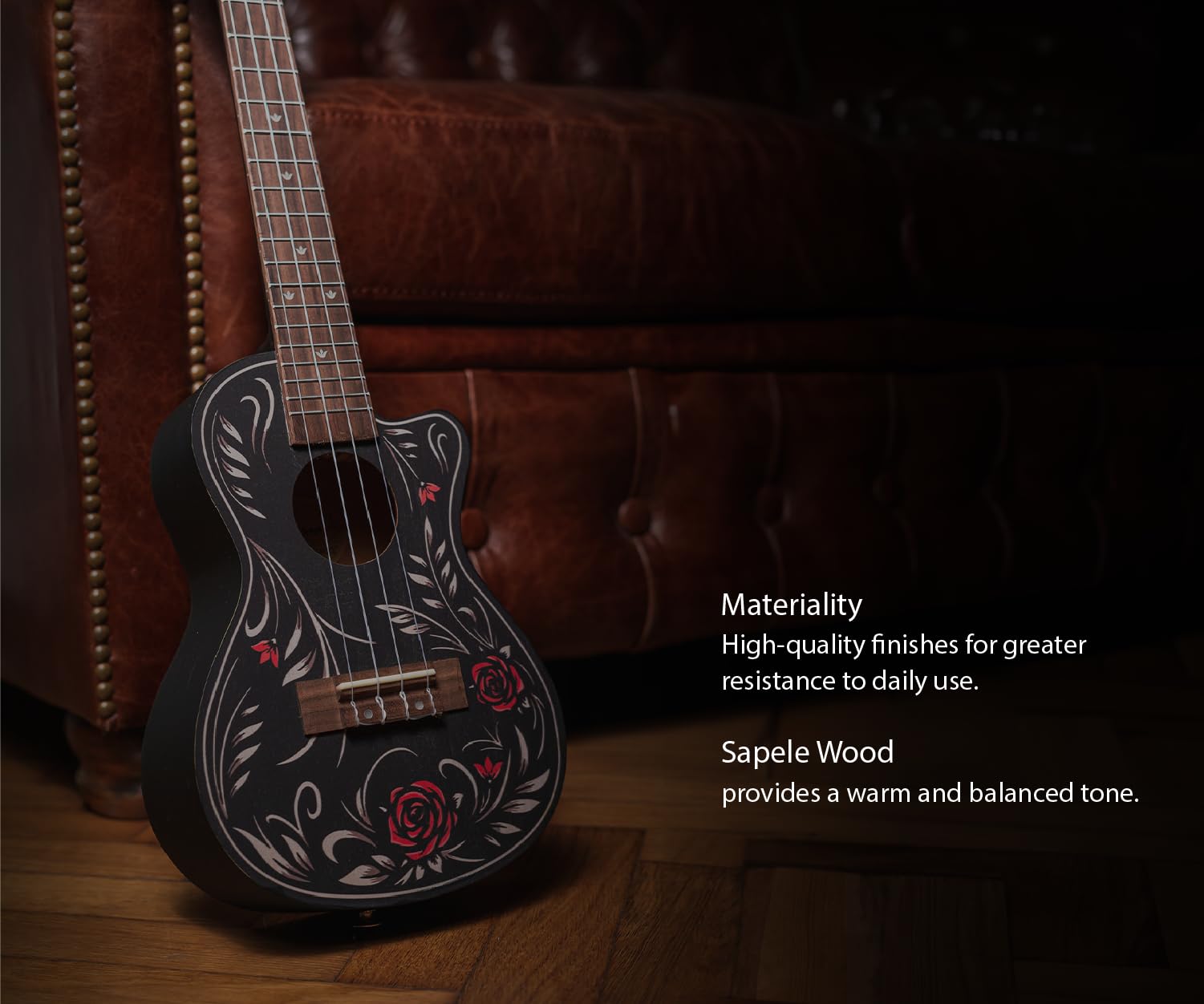 Amazon.co.jp: バンブーコンサートウクレレ初心者向けフラワー&ロール