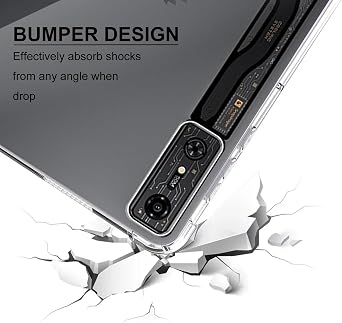 Case for RedMagic Nova Gaming Tablet Clear Case + 2 Pieces Screen Protector,Shockproof Anti Scratch Ultra Slim Soft TPU Silicone Tablet Crystal Transparent Protective Case,Transparent