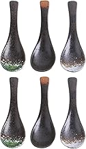 HEMOTON 6 colheres de sopa retrô japonesas, colheres de sopa, colheres de arroz, estilo japonês, talheres asiáticos, chineses, colheres de servir, aperitivos, utensílios de mesa para degustação