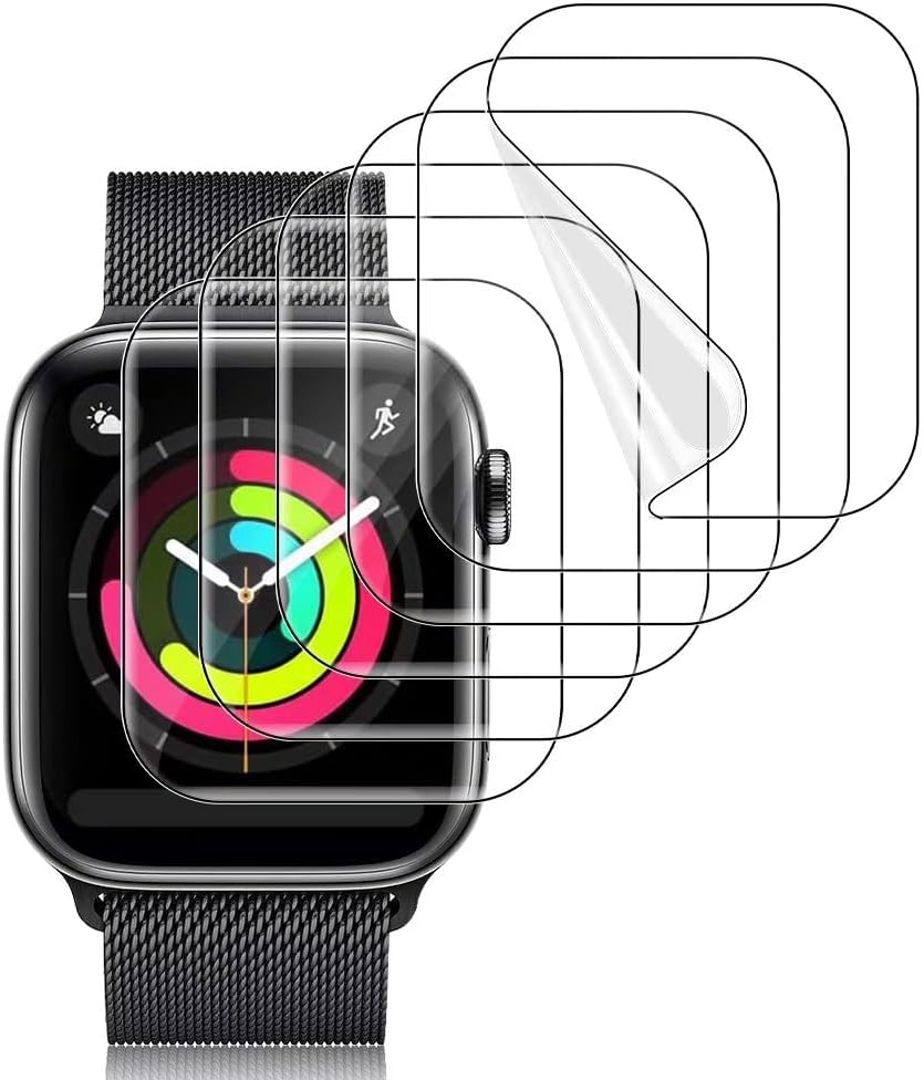 [6 PACK] UniqueMe Screen Protector compatible with Apple Watch Series 1 / 2 / 3 38mm, [Anhydrous adsorption] [Flexible Film] Soft HD TPU Clear Anti-Scratch Film with Lifetime Replacement Warranty