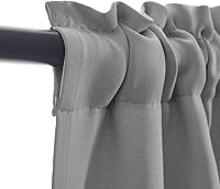 Vista 3 de Vangao Cenefas Grises para Ventanas de 18 Pulgadas Cenefas Sólidas para Sala de Estar para Ventanas Blackout Oscurecedoras de Habitación