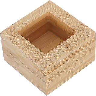 Angoily Japanese Square Wooden Sake Cup Holder Enhances Sake Flavor and Aroma Wood Tumbler for Authentic Japanese Cuisine Restaurants and Home Bar Portable Khaki Sushi Box Container