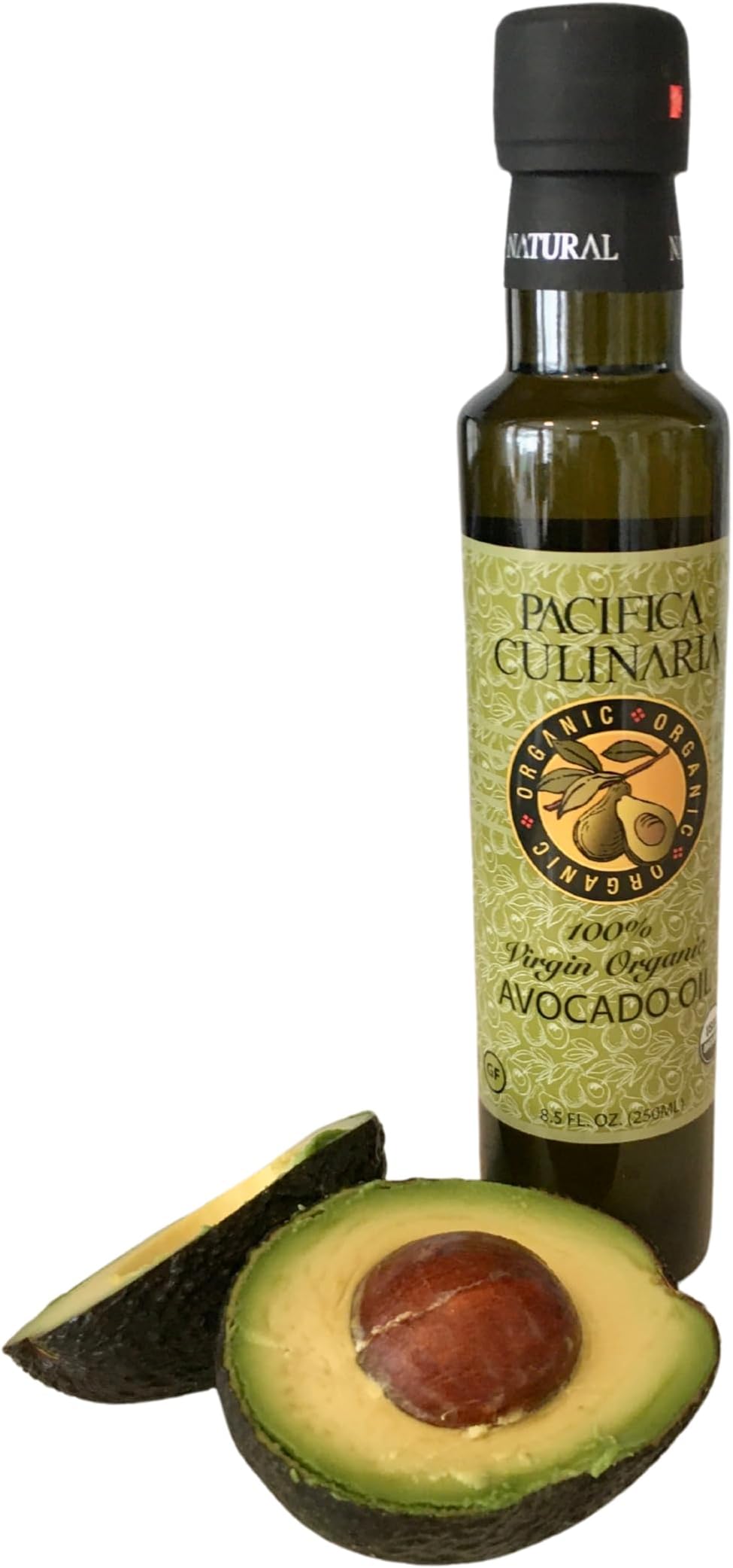 - Pacifica Culinaria COLD PRESSED Extra Virgin Avocado Oil Made in USA 8.5 fl oz (250ml) Bottle (100% Virgin Organic Avocado Oil)