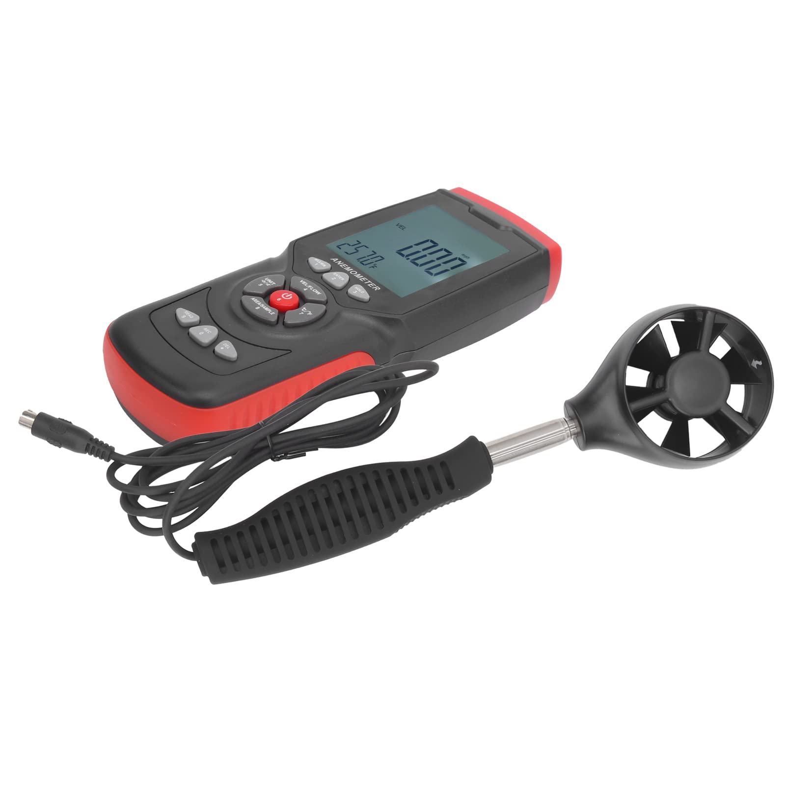 Anemómetro GT8913 Medidor de humedad y temperatura de velocidad del viento digital industrial Probador Medidor de velocidad del viento de mano con mango retráctil para medir