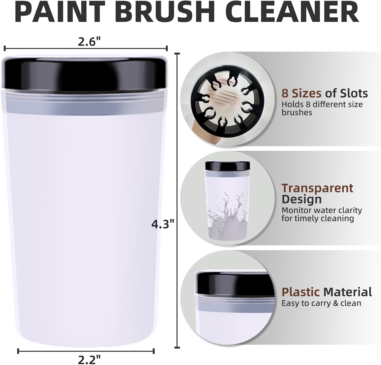 OPHIR Paint Brush Holder, 101 Holes Wooden Paint Brush Organizer with A Mini Acrylic Painting Palette & Cleaner Cup for Painting Brushes, Markers, Colored Pencils Organizer - Image 6