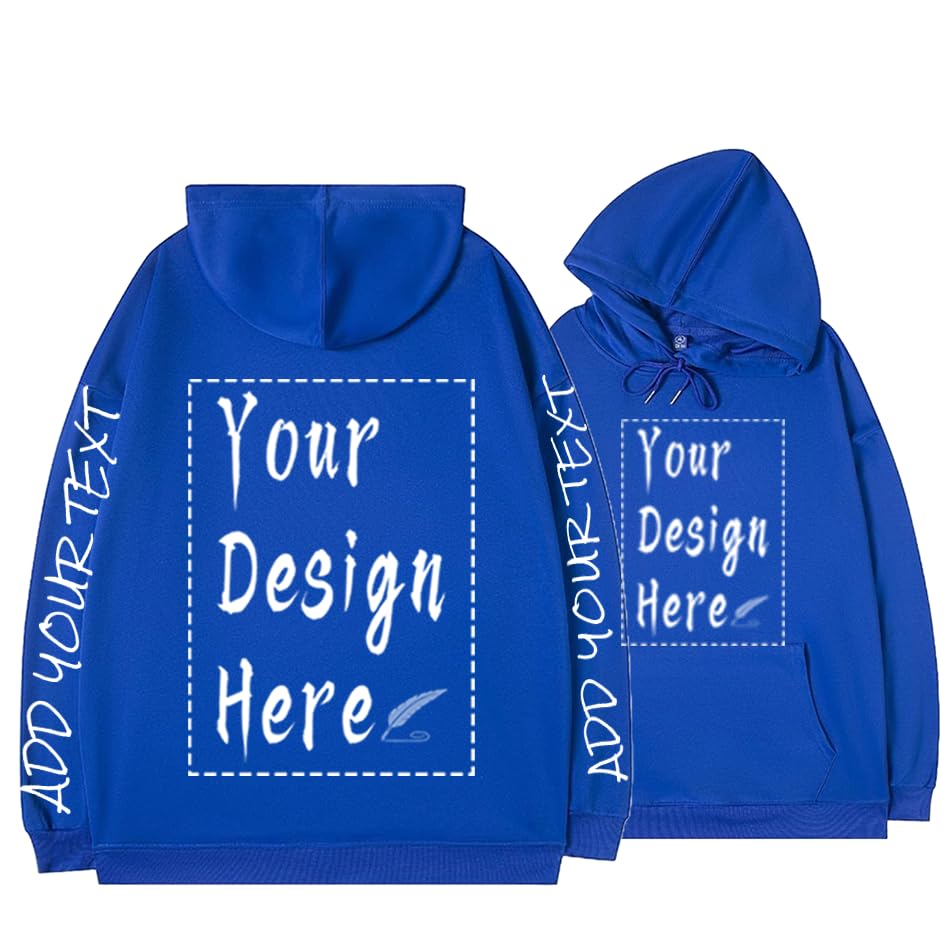 Customized Zone Custom Unisex Hoodies With Your Design Text Photo, Personalized For Men/Women On Front Back Sleeves