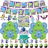 114 Pcs Monsters-Inc Party Decoration Monsters University Party Supplies for kids Includes Banner,...