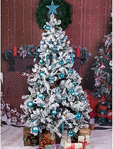 LAWOHO 58 ct Christmas Ball Ornaments Shatterproof Seasonal Decorations for Xmas Tree, Suitable for Christmas Holiday Wedding and Party (Blue & Silver)