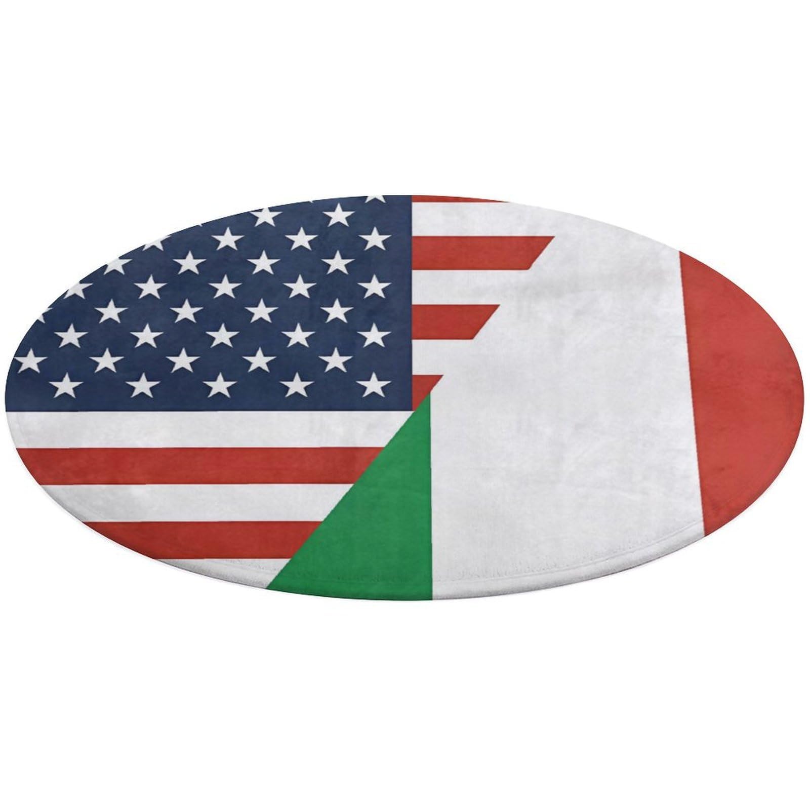 Tapete para sala de estar con bandera de Italia y Estados Unidos en terciopelo