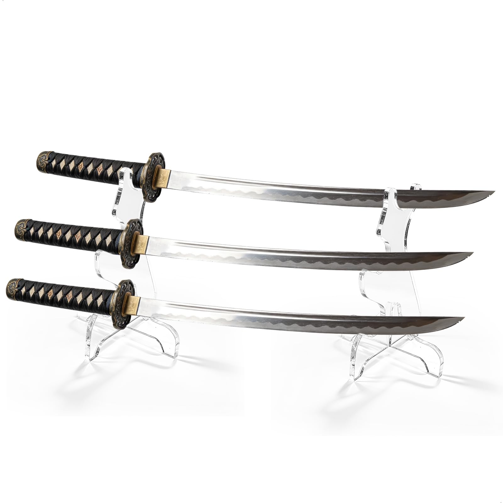 Soporte Katana Acrílico Transparente 3 Niveles Expositor para Espada Sable de Luz Exhibición y Colección 1 Par