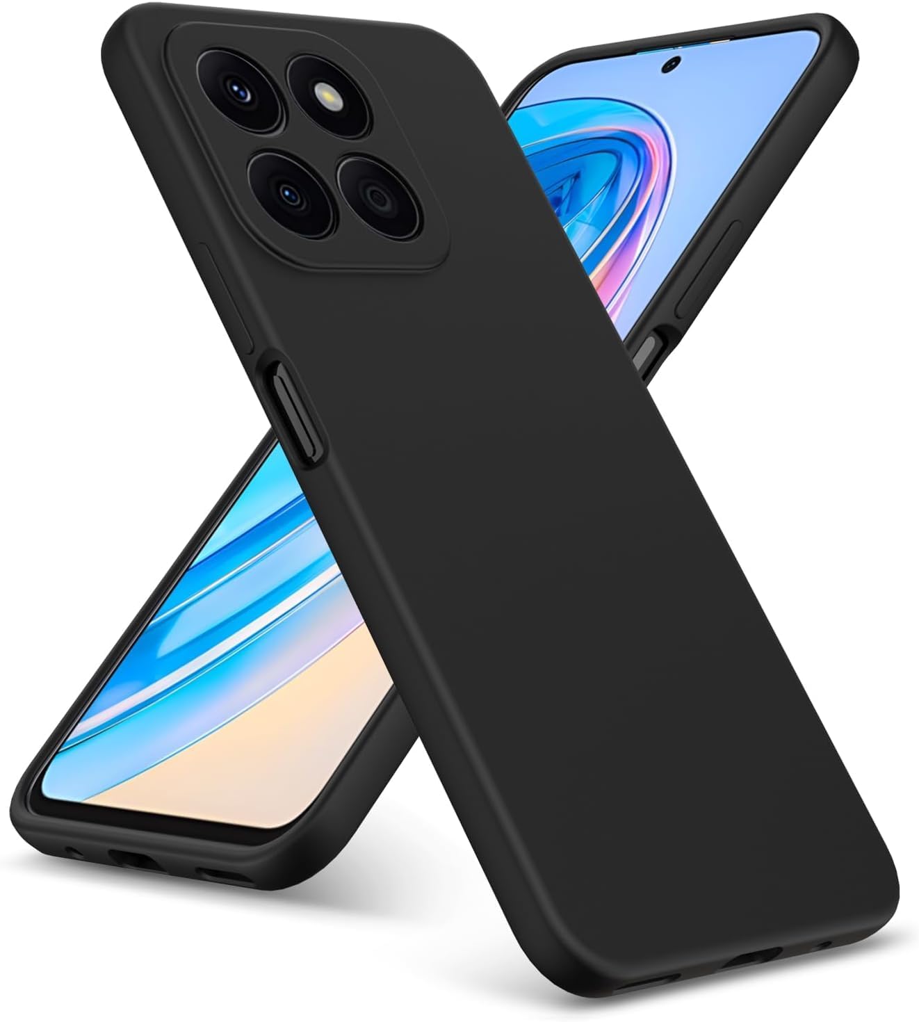Zubitech Case for Honor X8b Soft Silicone Case, Lightweight Protective Cover Smooth Finish Camera Protective Shock Absorbant Stylish Case for Men Women Compatible with Honor X8b (Black)