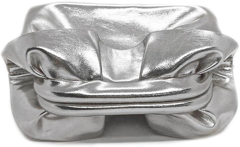 Women's PU Leather Clutch Handbags Ruched Bag Purse Formal Evening Bag Small Elegant Dressy Handbag
