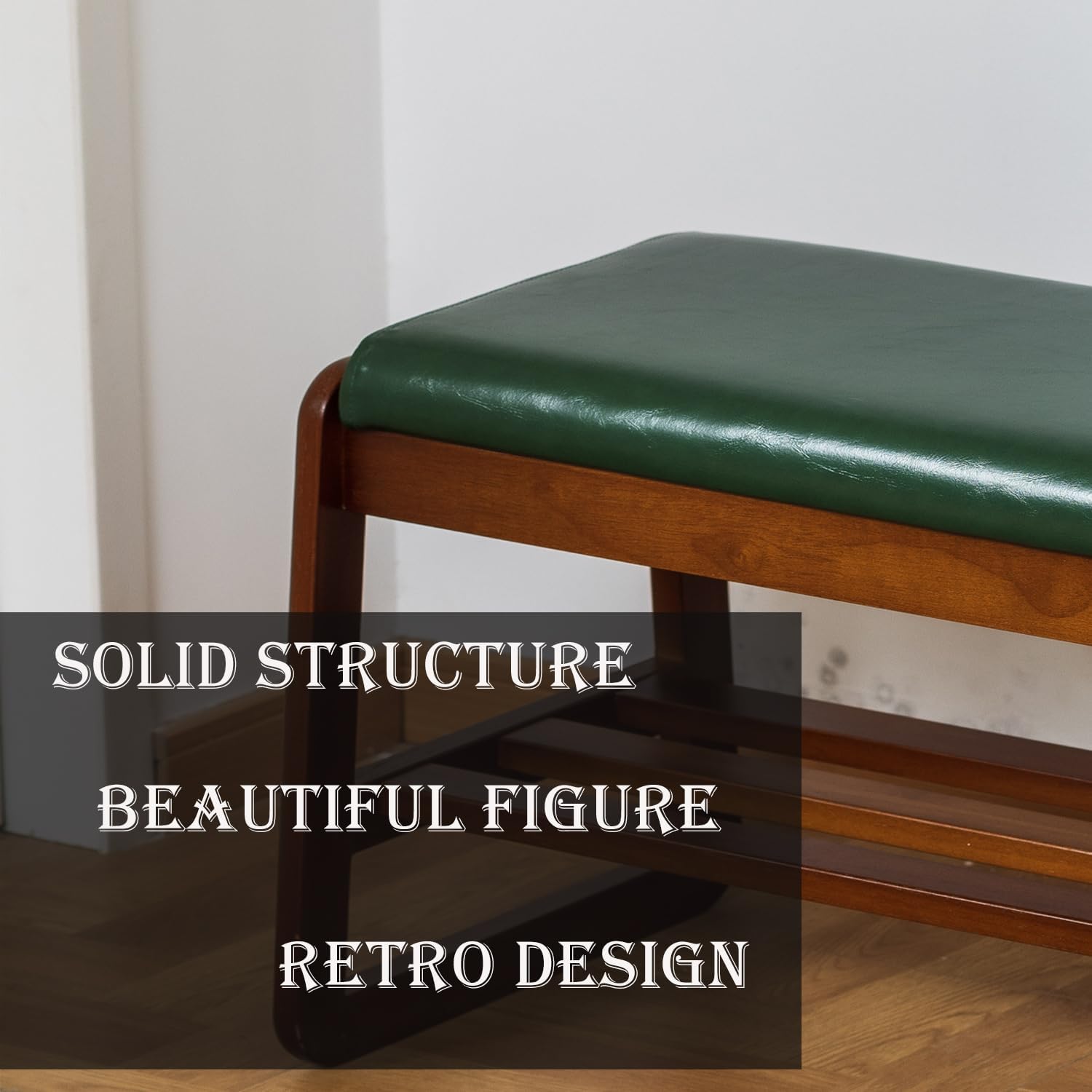 latifolia Solid Wood Bench, Entryway Shoe Bench with Cushion, Flip-Open Storage Compartment, 2-Tier Shoe Organizer(Green,31.50''L)