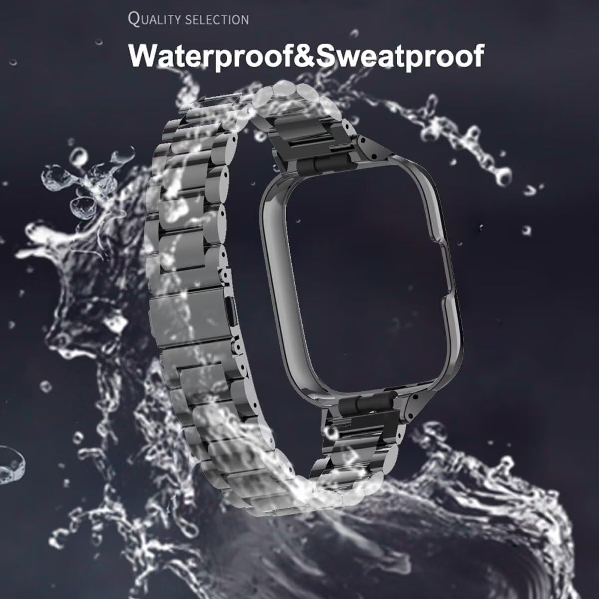 Compatible for Xiaomi Redmi Watch 3 Active Bands,Stainless Steel Metal Replacement Strap Bracelet Wristband Accessories for Redmi Watch 3 Active Smartwatch image 3