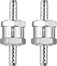 2Pcs 8mm One Way Fuel Non Return Valve, Chrome Aluminium Alloy Fuel Oil Non-Return Check Valve for Marine Car Auto Carburettor Low Pressure Systems Petrol Diesel Gas Air Water