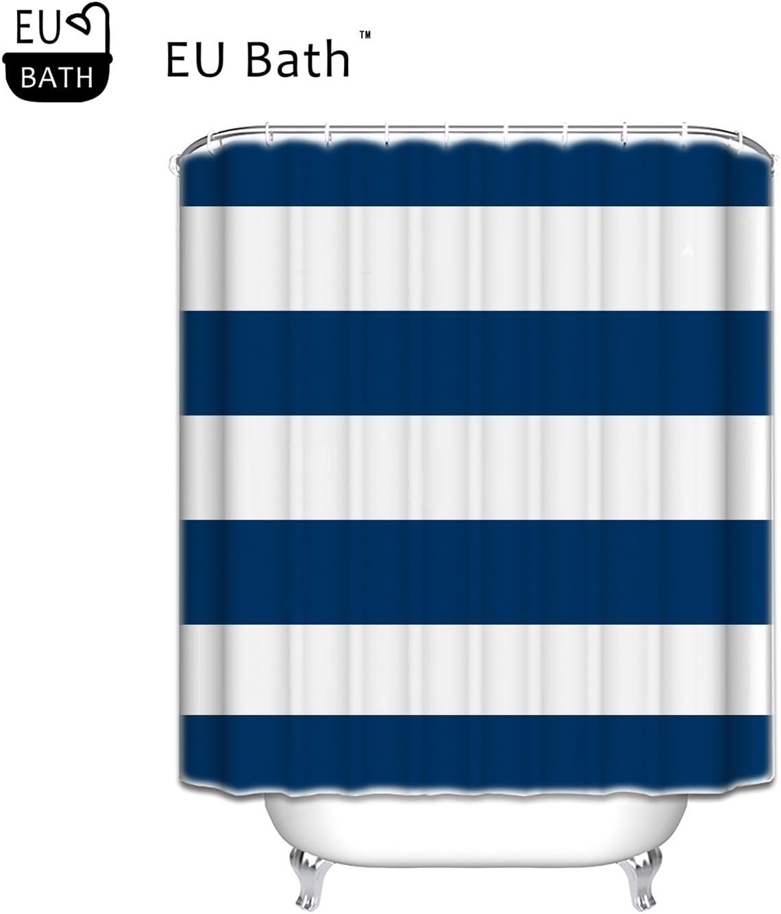 EU Bath Wide Stripes Fabric Shower Curtain Turquoise Navy Blue Spa Decor Bathroom Decoration Mildew WaterproofMagical Shower Curtain 72"(w) x 84"(h)