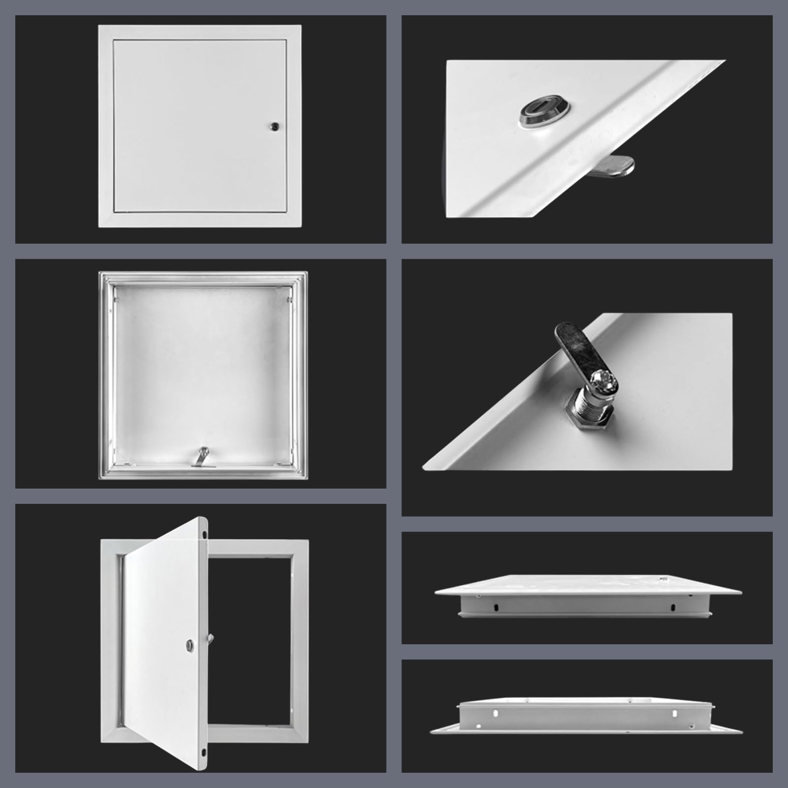 Revisionsklappe Aluminium abschließbar, Revisionstür für Trockenbau Wand & Decke, Wartungsklappe mit Vierkantverschluss, Aluminium Revisionsklappe Weiß lackiert(Weiß,30x30cm)